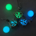 Halloween Hollow Out Glow Tree Locket Pendant Necklace