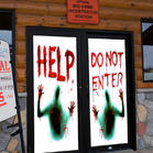 2Pcs Halloween Sticker Do Not Enter Giant Bloody Window Poster