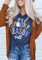 Halloween It's Spooky Season Y'all Letter Graphic T-Shirt