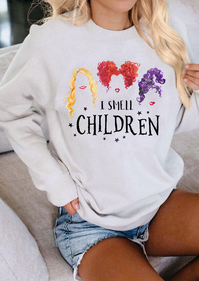 

Hocus Pocus I Smell Children Star Pullover Sweatshirt - Beige, 485612