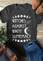Witches Slogan Letter Moon T-Shirt