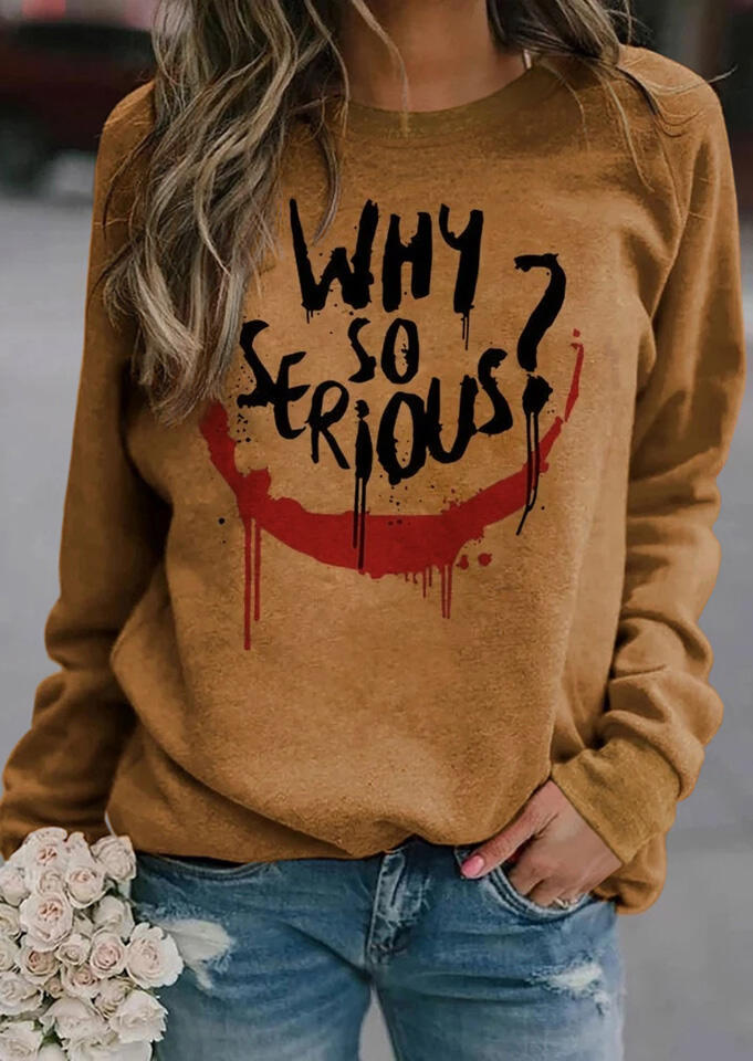 

Joker Why So Serious Casual Sweatshirt - Brown, 483938