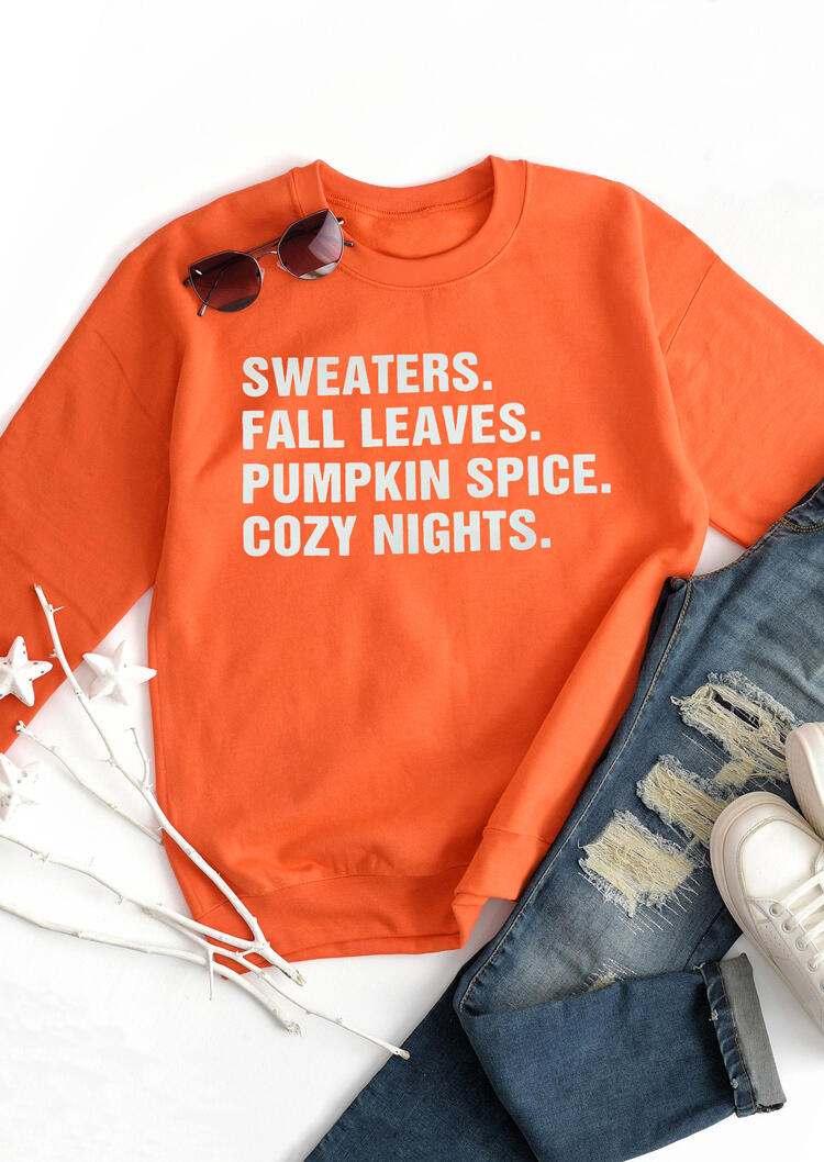 

Fall Leaves Pumpkin Spice Pullover Sweatshirt - Orange, 485848