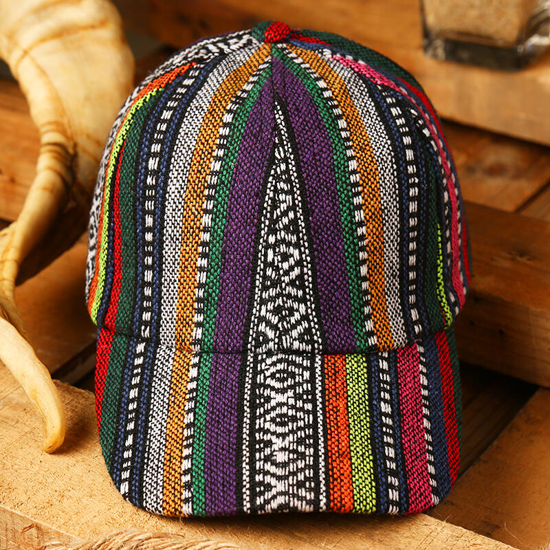 

Vintage Colorful Striped Adjustable Baseball Cap, Multicolor, 485898