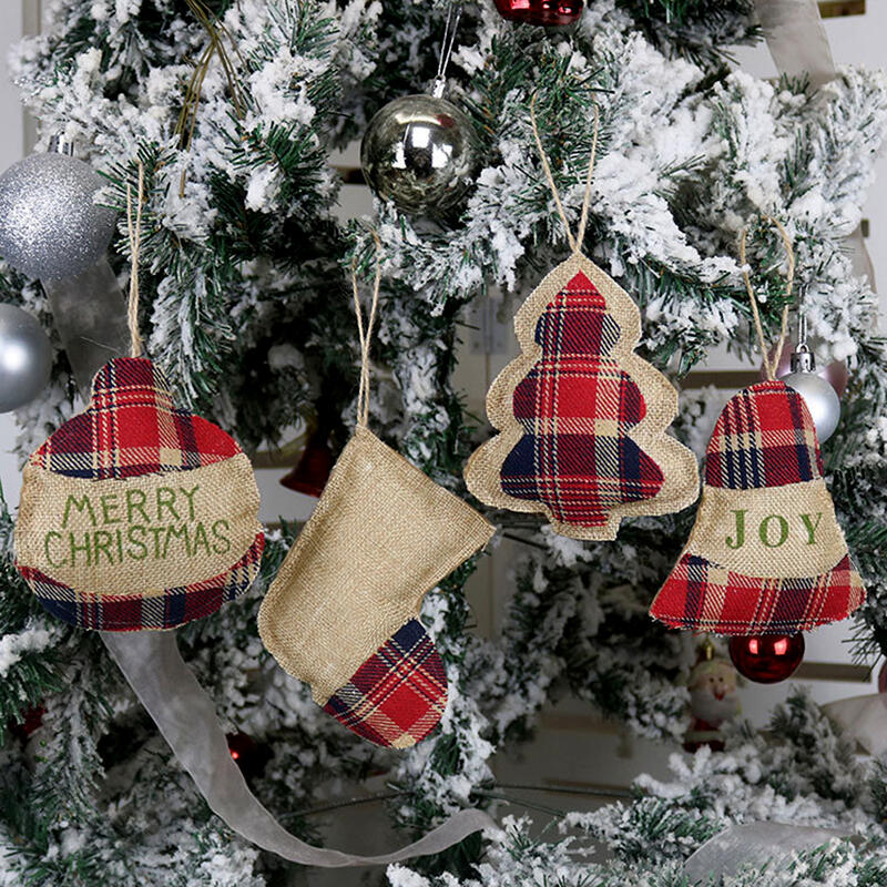 

Christmas Tree Ornament Plaid Hanging Decoration, Pattern1;pattern2;pattern4, 486108