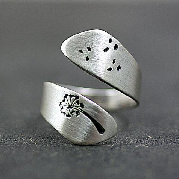 

Dandelion Open Adjustable Alloy Ring, Silver, 486306