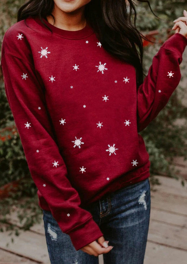 

Snowflake Snow Ice Crystal Sweatshirt - Burgundy, 486339