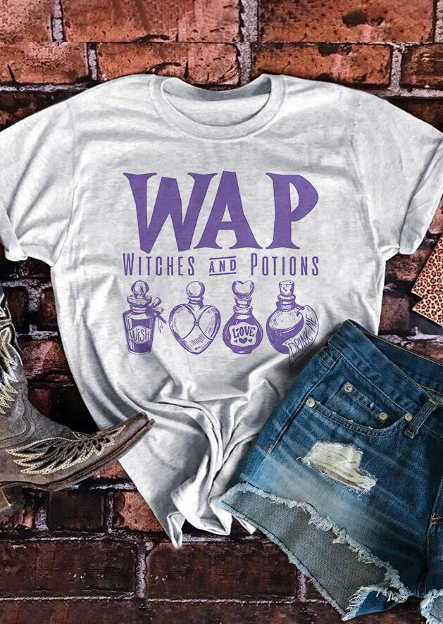 

Halloween Wap Witches And Potions T-Shirt Tee - Light Grey, 486431