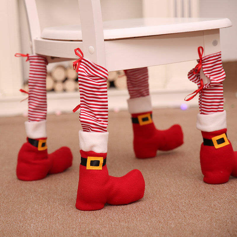 

1 Piece Christmas Decoration Protective Chair Table Leg Foot Sock, Red, 486424