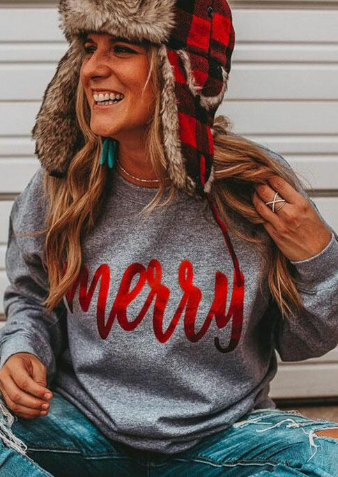 

Merry Christmas O-Neck Pullover Sweatshirt - Gray, 486703