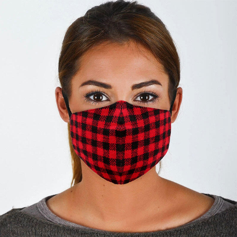 

Buffalo Plaid Anti-Dust Reusable Face Mask, Red, 486957