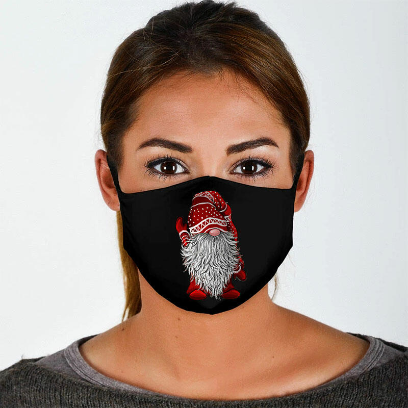 

Christmas Gnome Cartoon Reusable Windproof Face Mask, Black, 486960