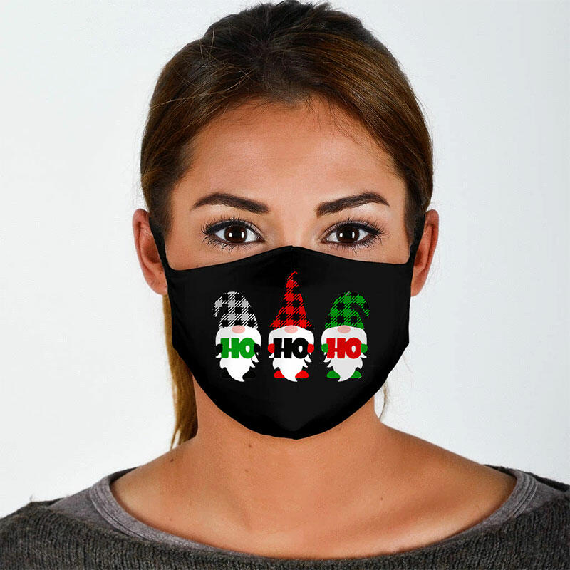 

Christmas Gnome Cartoon Reusable Windproof Face Mask, Black, 486965