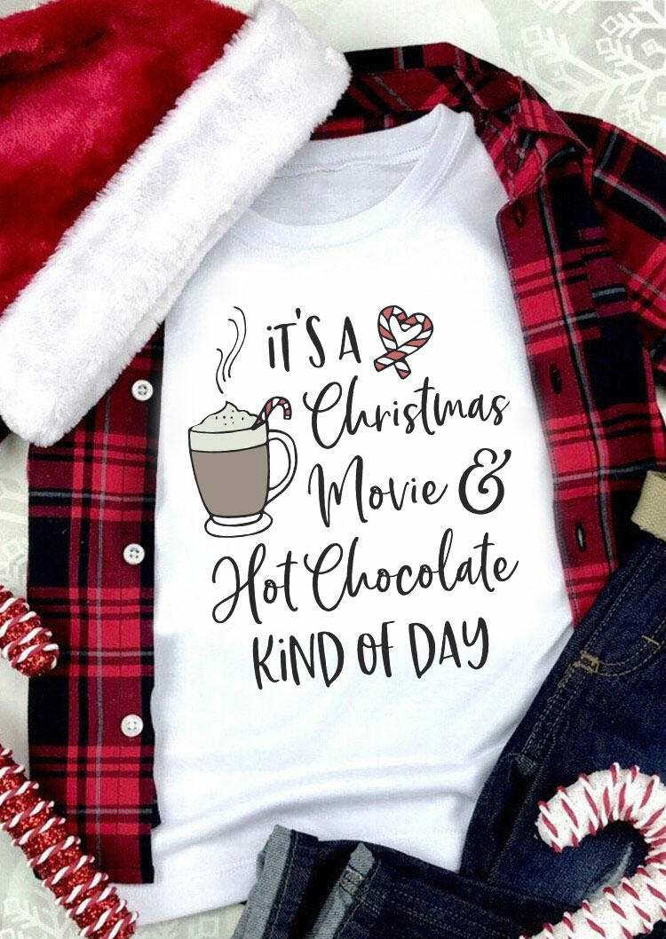 

Christmas Movie & Hot Chocolate T-Shirt Tee - White, 486974