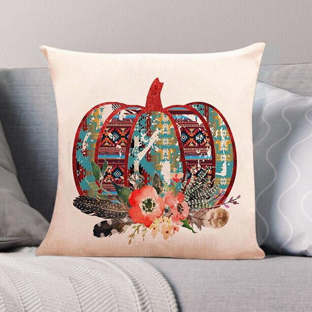 

Aztec Geometric Pumpkin Floral Blessed Pillowcase without Pillow, Pattern1, 486993