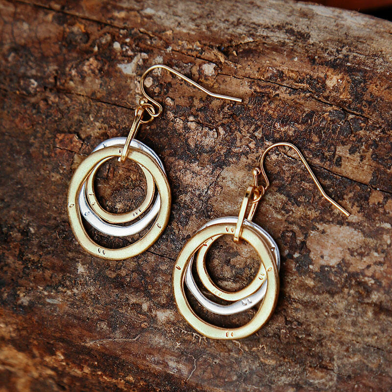 

Vintage Hollow Out Circle Pendant Alloy Earrings, Gold;silver, 486728