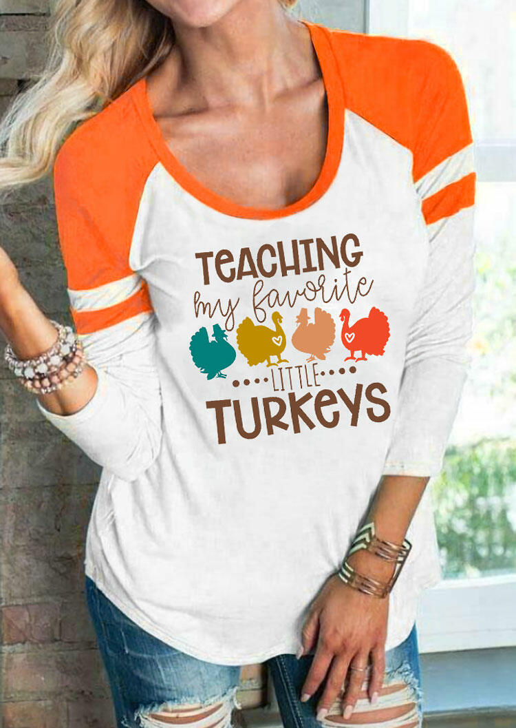 

Thanksgiving Teaching My Favorite Little Turkeys T-Shirt Tee, White, 487119