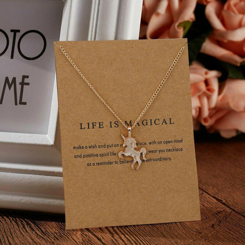 

Unicorn Alloy Adjustable Pendant Necklace, Gold;silver, 487120