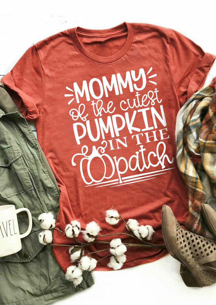 

Mommy Of The Cutest Pumpkin T-Shirt Tee - Brick Red, 487125