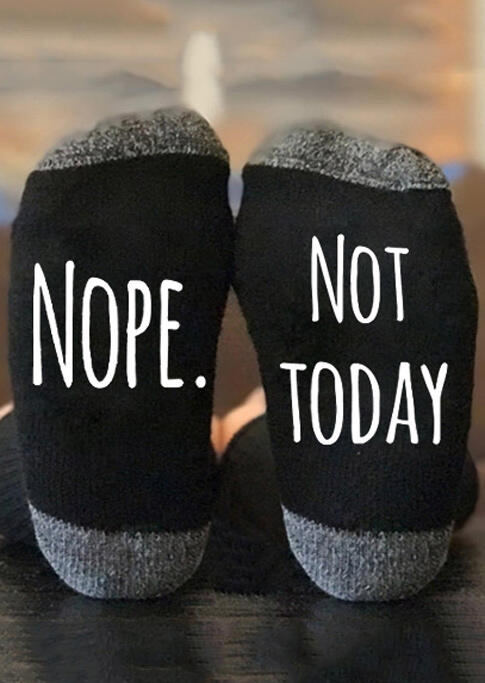 

Nope Not Today Cozy Socks - Black, 487234