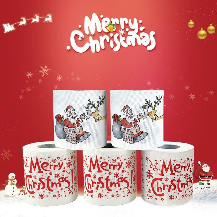 

Merry Christmas Santa Snowflake Toilet Roll Paper, Pattern1, 487329
