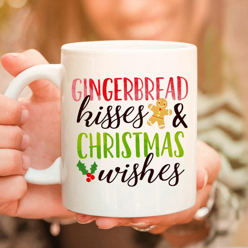 

Gingerbread Kisses And Christmas Wishes Mug, White, 486568