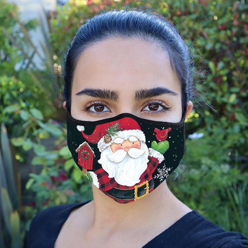 

Christmas Santa Claus Snowman Anti-Dust Reusable Face Mask, Pattern1;pattern2, 487512