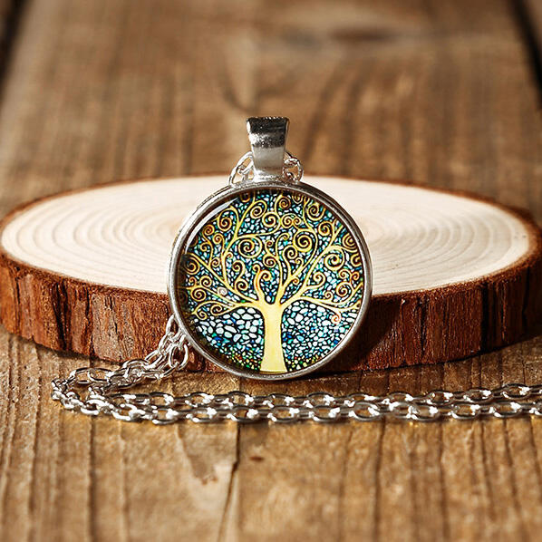 

Vintage Tree of Life Round Locket Pendant Necklace, Silver, 487586
