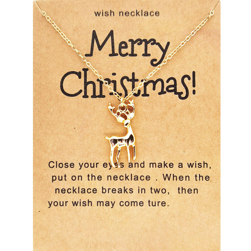 

Christmas Reindeer Santa Claus Alloy Necklace, Pattern1;pattern2, 487588