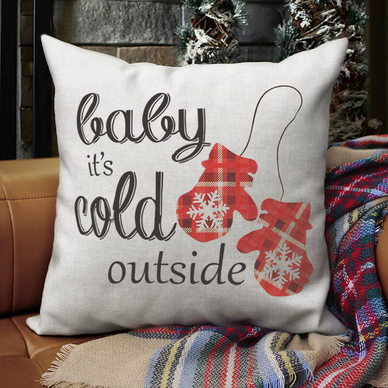 

Christmas Snowflake Baby It's Cold Outside Pillowcase without Pillow, Beige, 487623