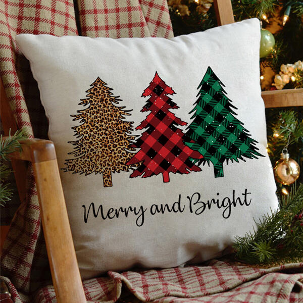 

Christmas Leopard Plaid Tree Gnomies Pillowcase without Pillow, Pattern2, 487625