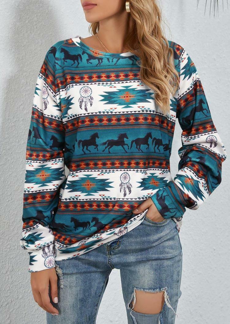 

Aztec Tribal Dreamcatcher Western Horse Sweatshirt, Multicolor, 487627