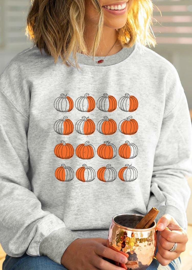 

Pumpkin Moon Phases Sweatshirt - Light Grey, 487719