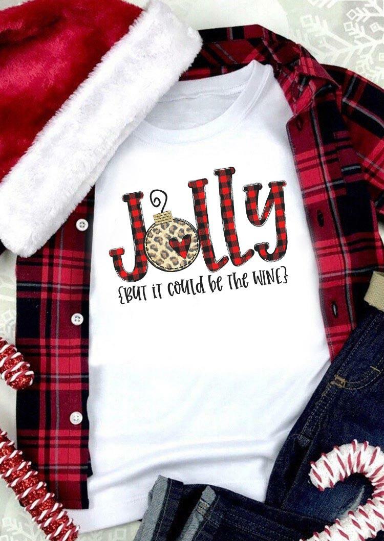 

Buffalo Plaid Leopard Jolly T-Shirt Tee - White, 487836