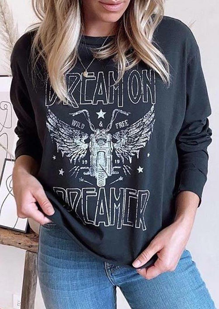 

Dream On Dreamer Star Pullover Sweatshirt - Black, 487919