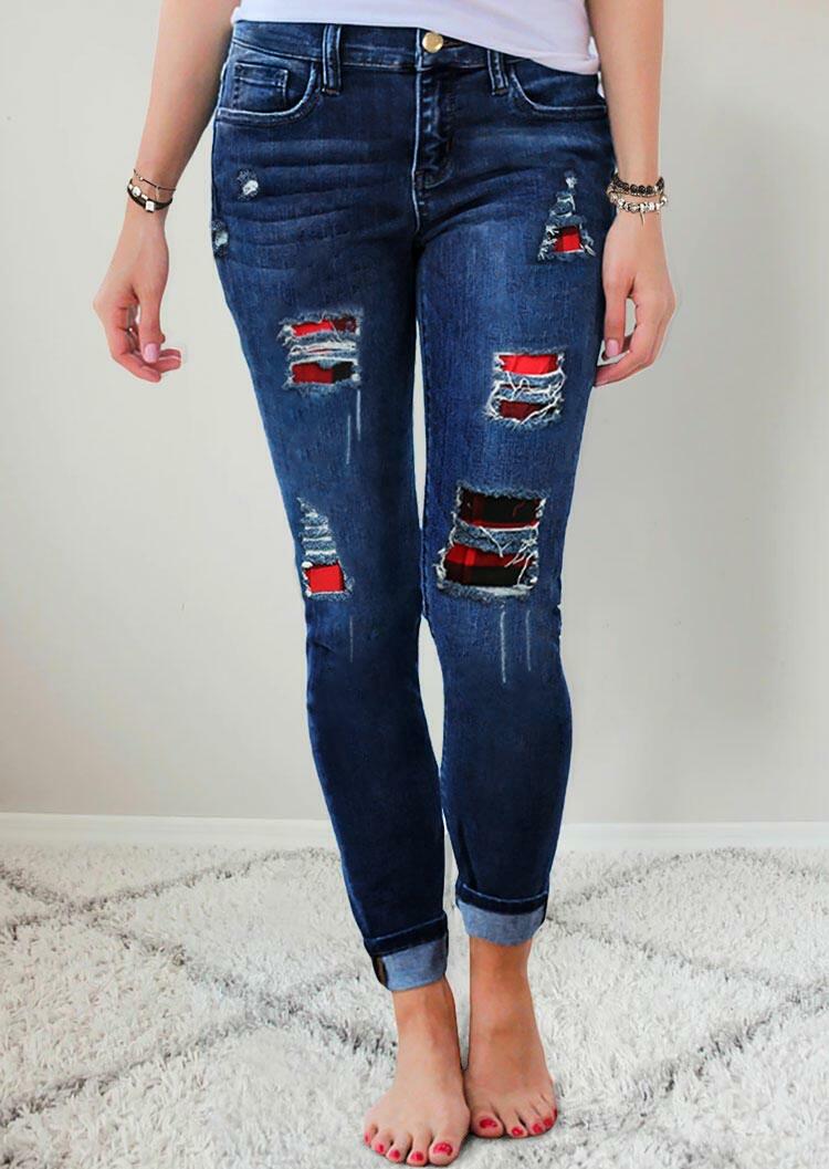 ripped jeans with patches