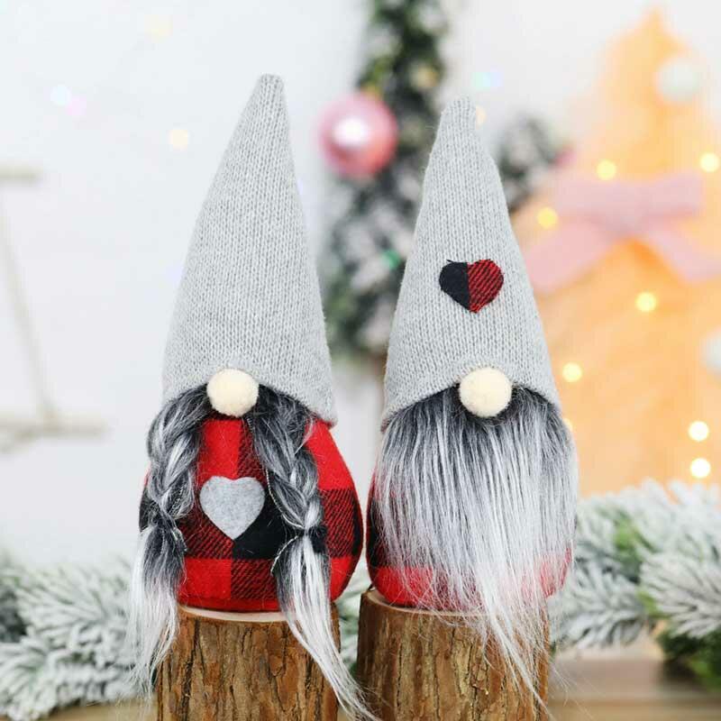 

Christmas Buffalo Plaid Heart Gnomies Faceless Doll, 488285