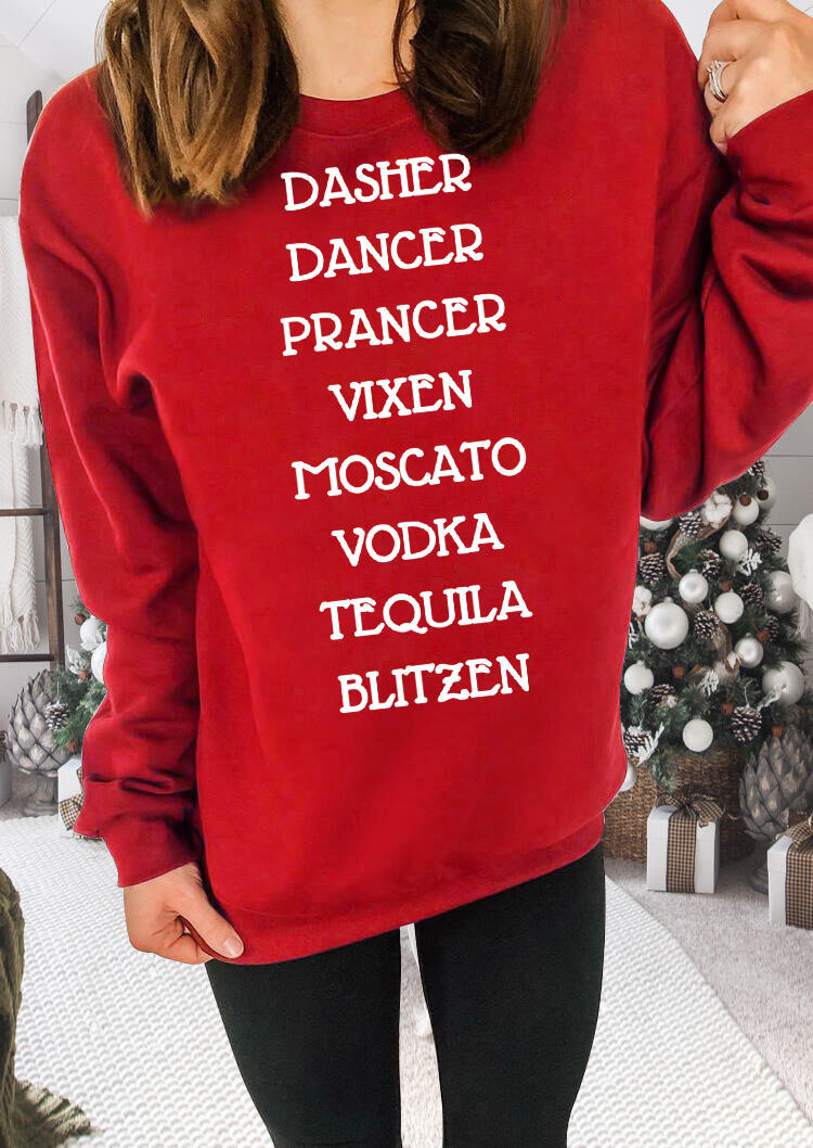 

Alcohol Vodca Tequila Blitzen Sweatshirt - Red, 488517