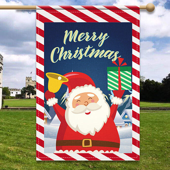 

Merry Christmas Striped Santa Truck Garden Yard Decorative Flag, Pattern2, 488790