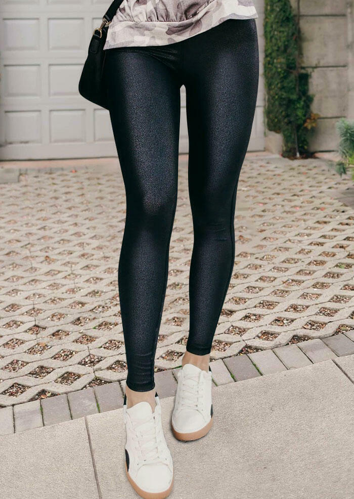 

Winter Soft Warm Fleece Lined High Waist Leggings - Black, 488134