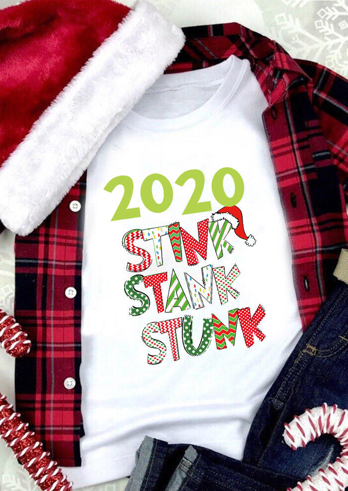 

Hat 2020 Stink Stank Stunk T-Shirt Tee - White, 489333