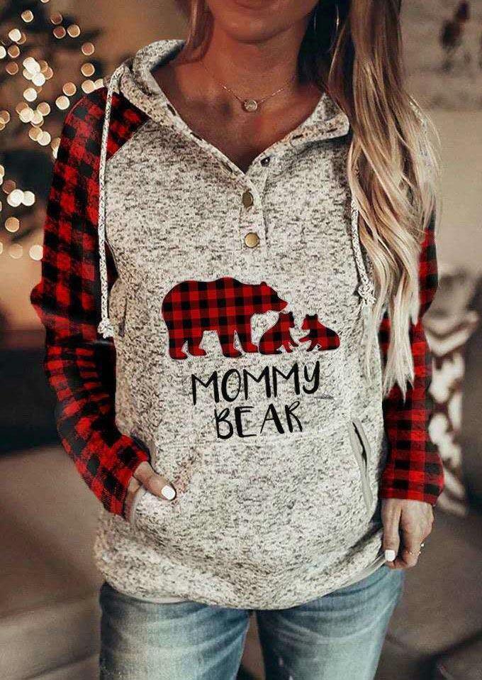 

Buffalo Plaid Kangaroo Pocket Drawstring Hoodie, 489376