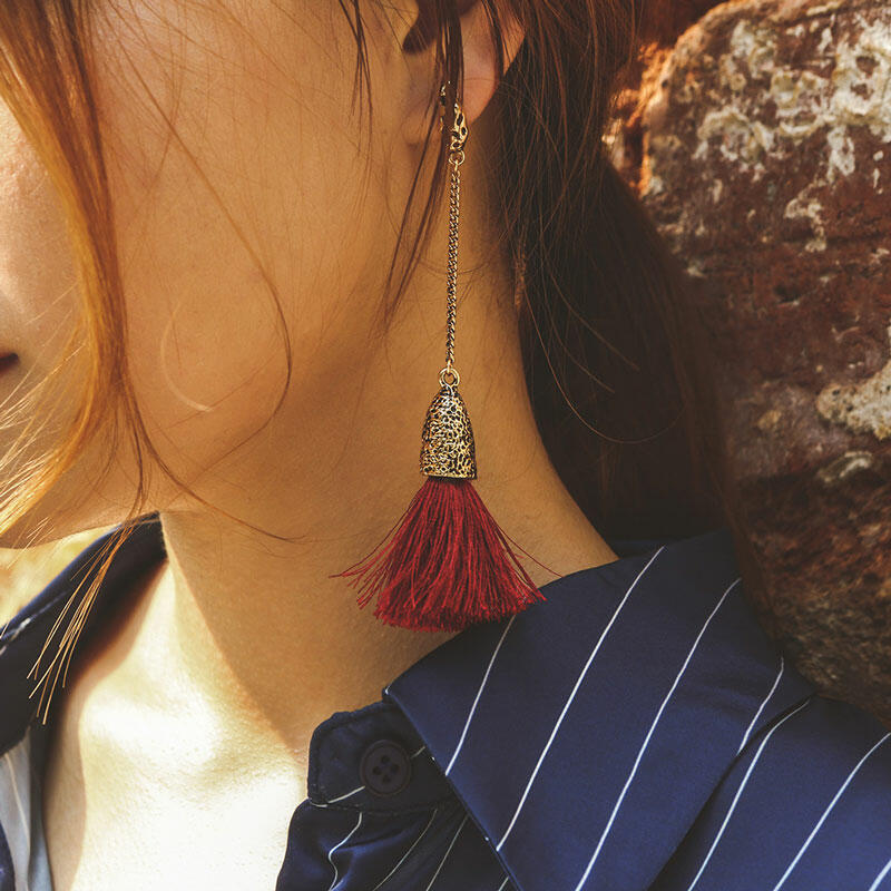 

Vintage Tassel Long Thread Dangle Earrings, Coffee, 489723