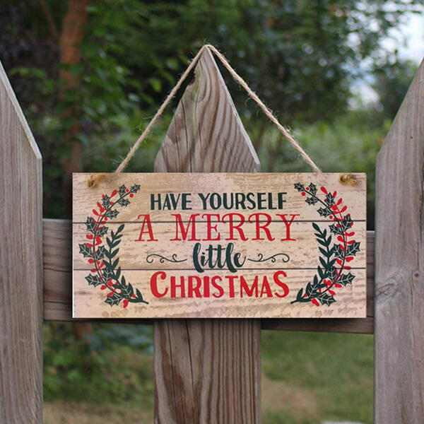 

Have Yourself A Merry Little Christmas Wood Plank Hanging Sign, Multicolor, 489820