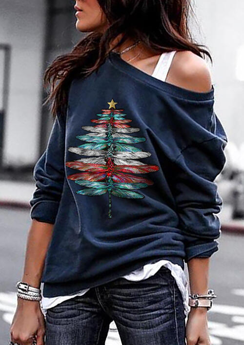 

Dragonfly O-Neck Pullover Sweatshirt - Navy Blue, 490162