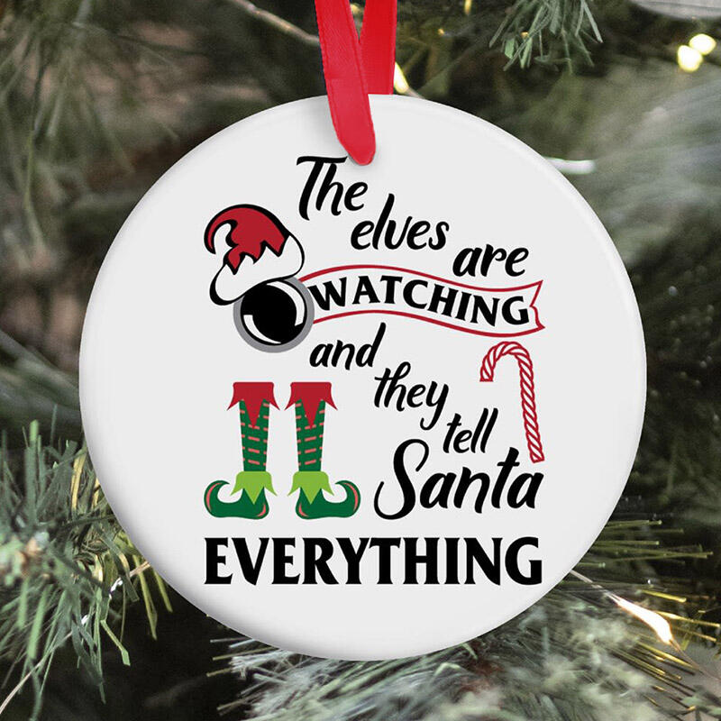 

Christmas Double-Sided Elves Are Watching Hanging Ornament, Multicolor, 490181