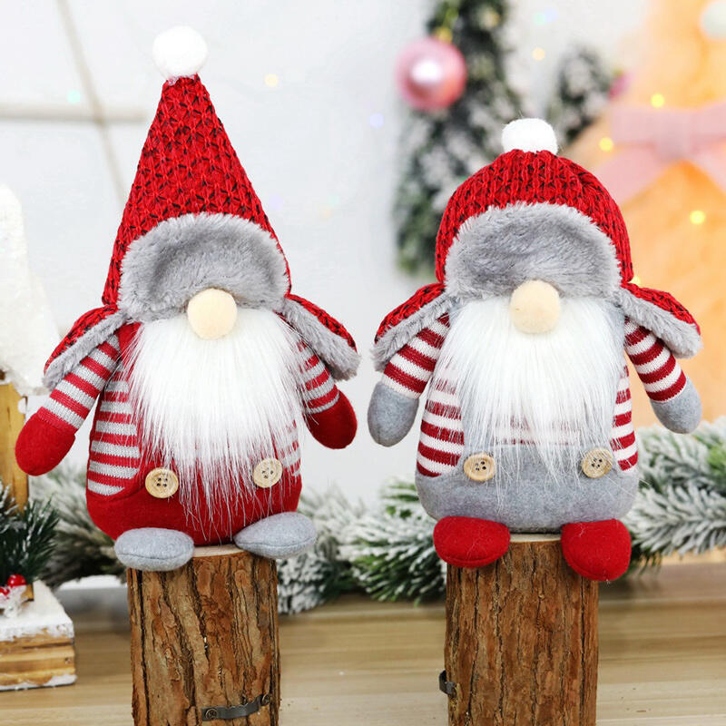 

Christmas Striped Plush Gnomies Doll Ornament, Pattern1;pattern2, 490211