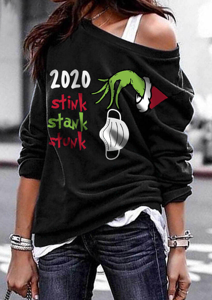 

2020 Stink Stank Stunk Hand Sweatshirt - Black, 490274