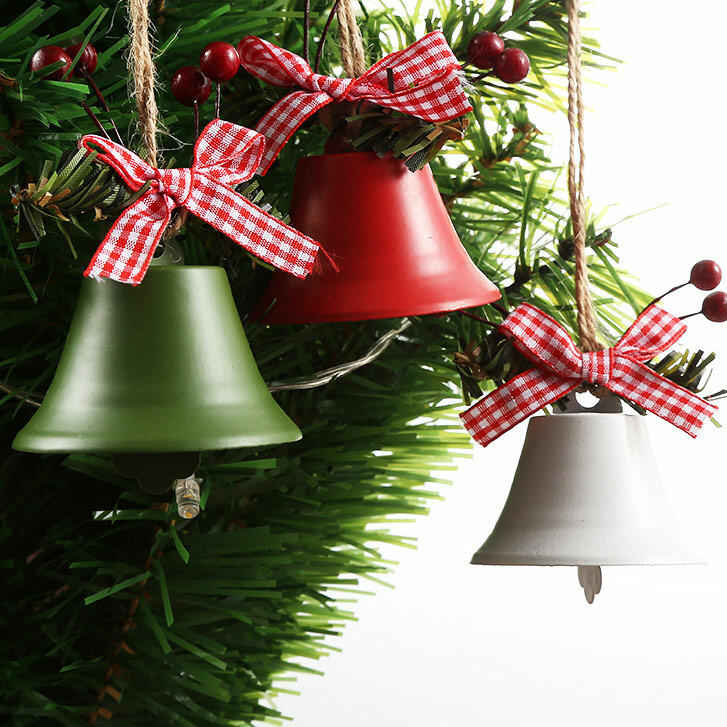 

Jingle Bell Plaid Bowknot Christmas Tree Hanging Ornament, Green;white;red, 490278