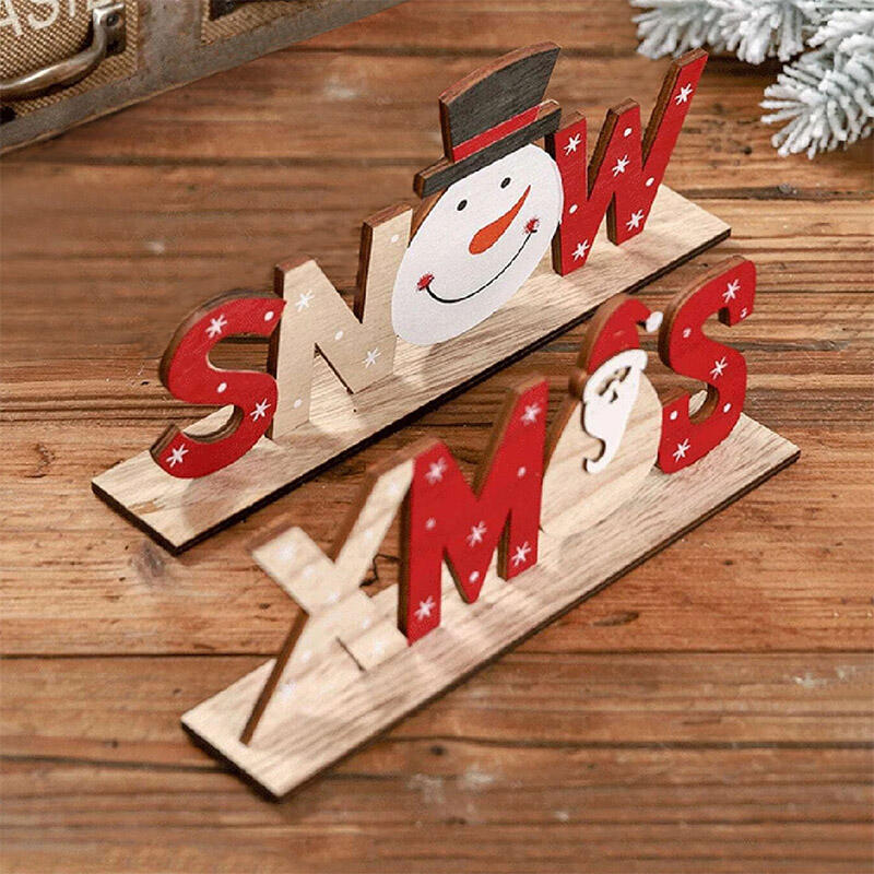 

Xmas Snow Letter Wooden Christmas Decoration, Pattern2, 490289